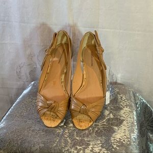 Madison Harding Tan Leather Kitten Heels